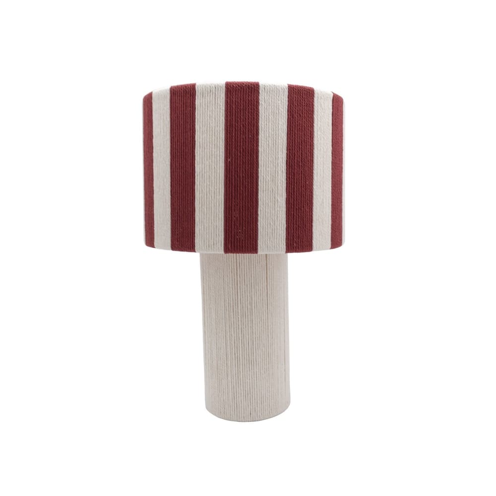Lampe de table moyo en coton rayures blanc et rouge ø28 cm