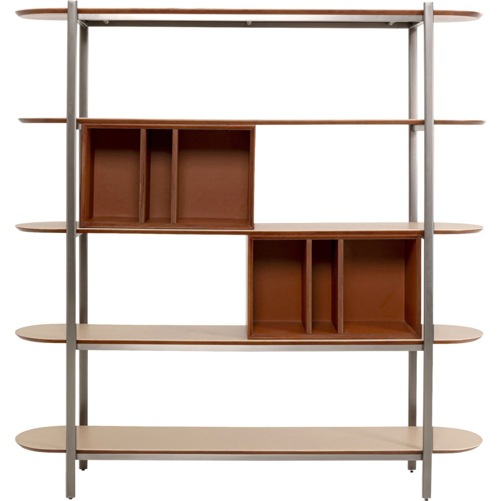 Etagère en noyer et simili 190x180 Etagère en noyer et simili 190x180