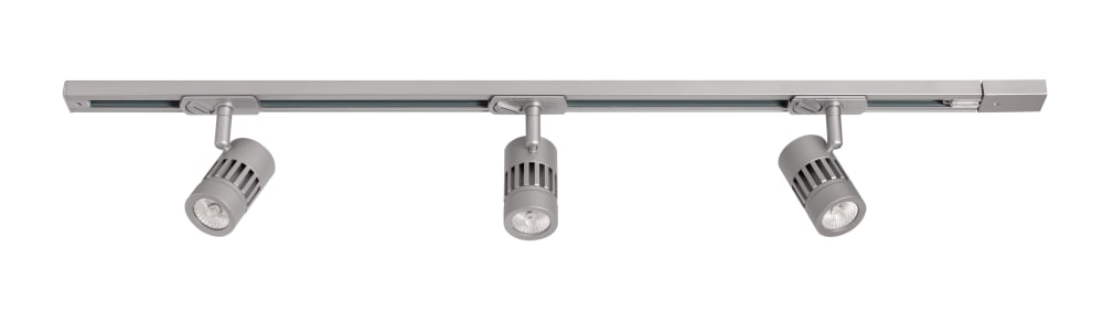 Kit rail monophasé led gris 3 spots 3000k ip20 3x8w