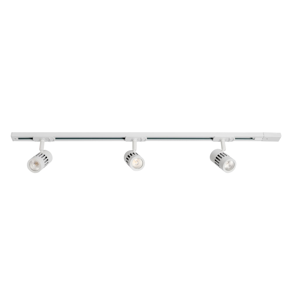 Kit rail monophasé led blanc 3 spots 3000k ip20 3x8w