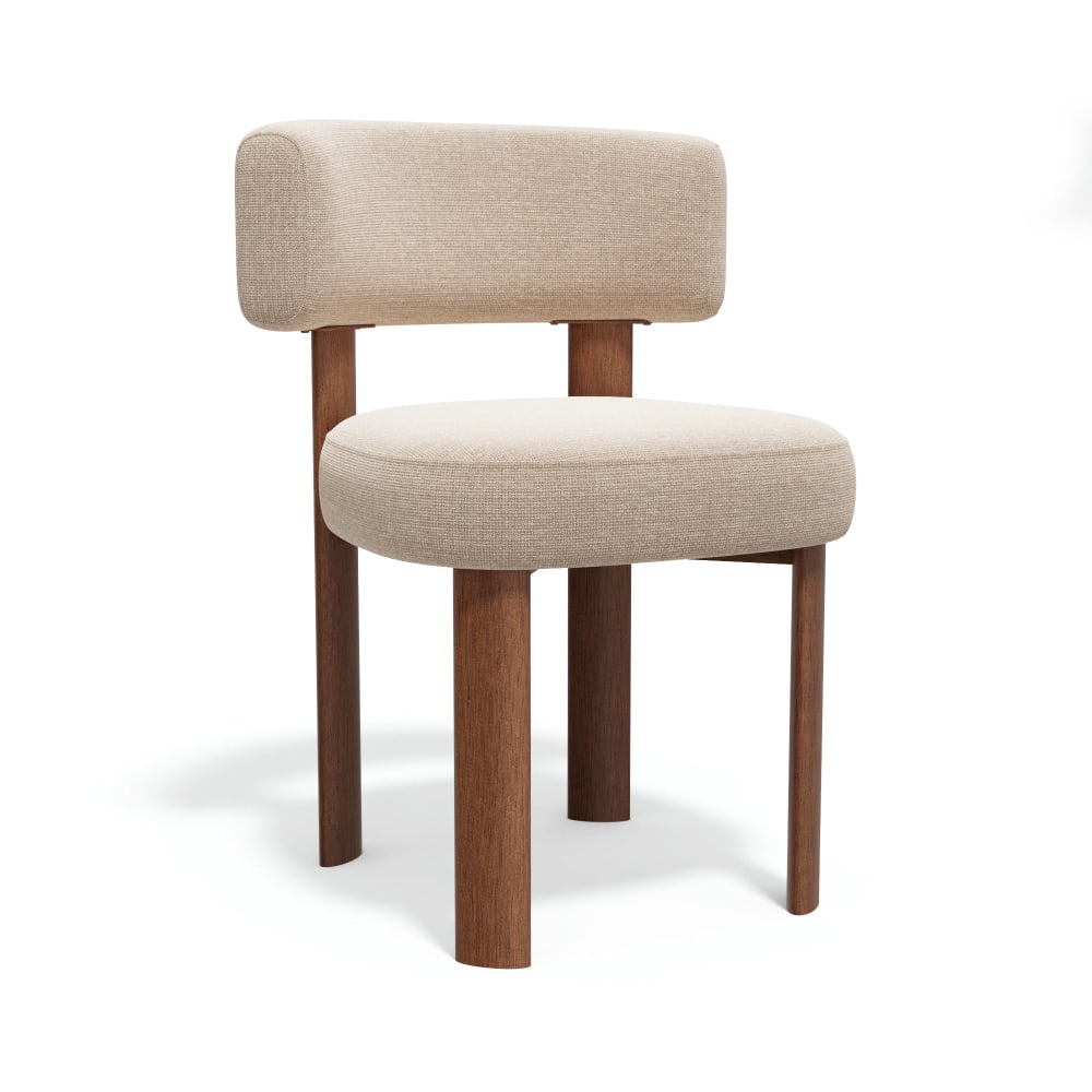 Lot de 2 chaises en velours chenillé beige foncé Lot de 2 chaises en velours chenillé beige foncé