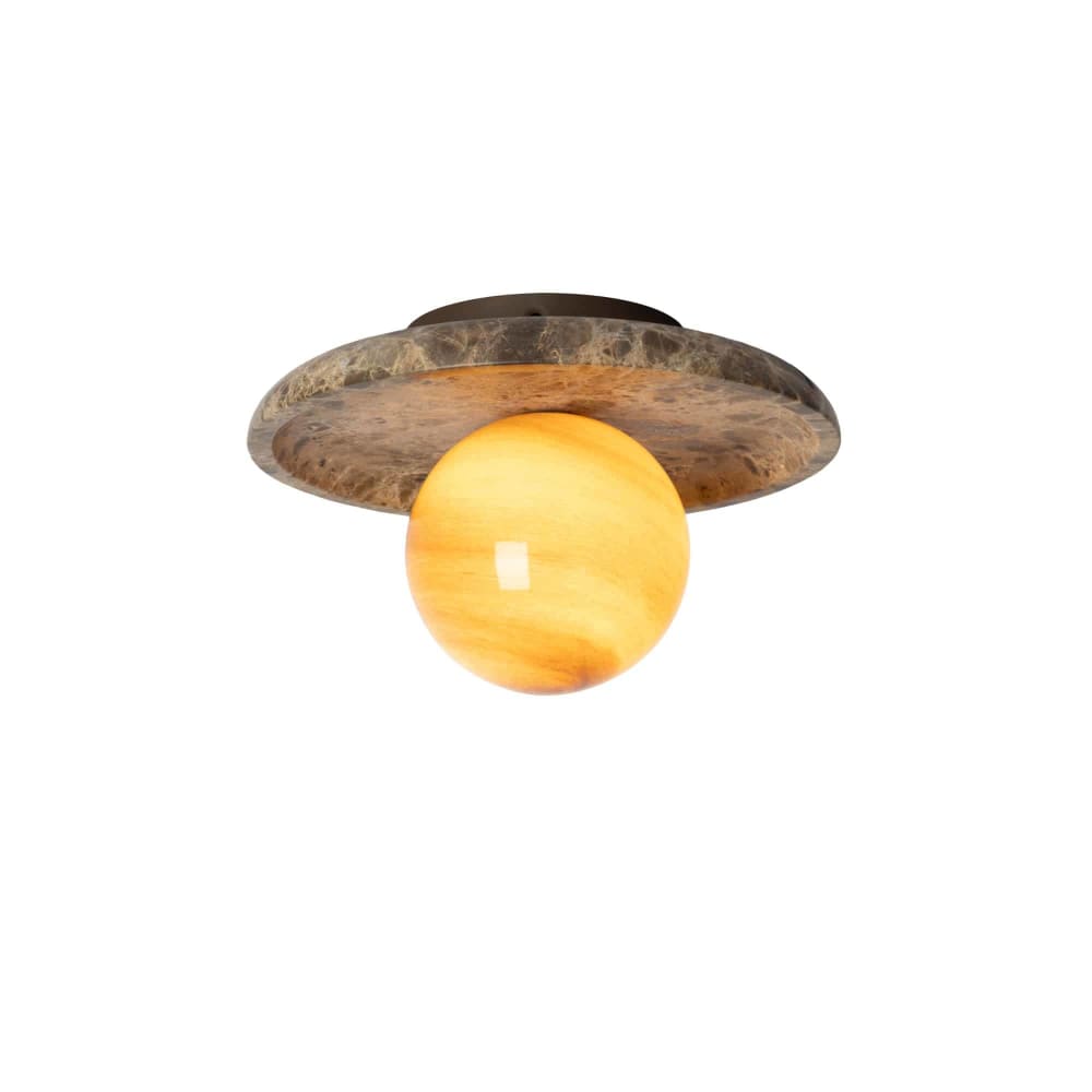 Plafonniere marbre brun 25x25x15.5cm Plafonniere marbre brun 25x25x15.5cm
