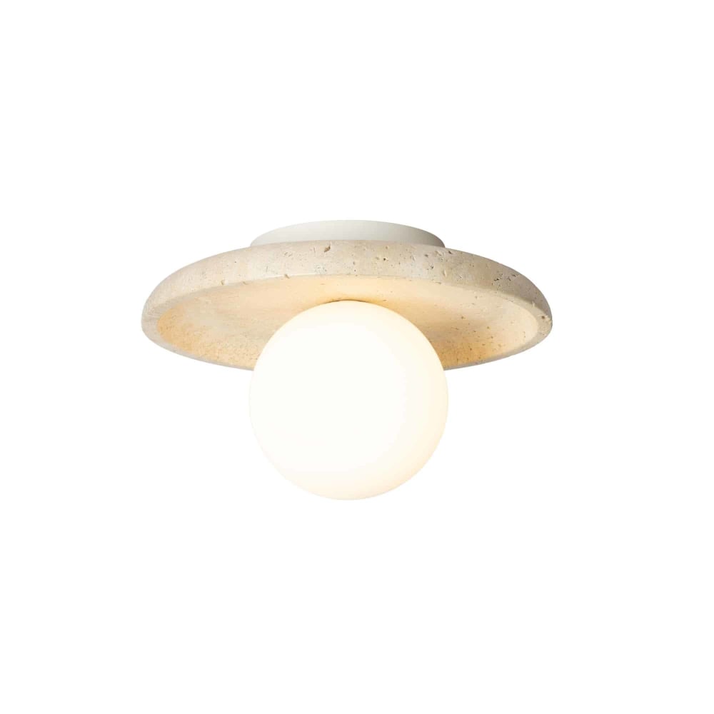 Plafonniere travertin blanc 25x25x15.5cm Plafonniere travertin blanc 25x25x15.5cm