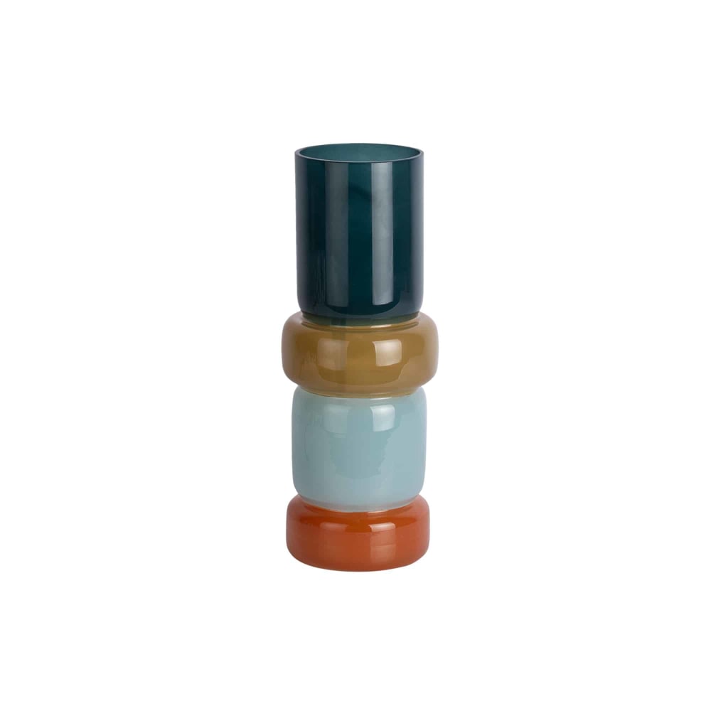 Vase verre multicolor 13.5x13.5x35cm Vase verre multicolor 13.5x13.5x35cm