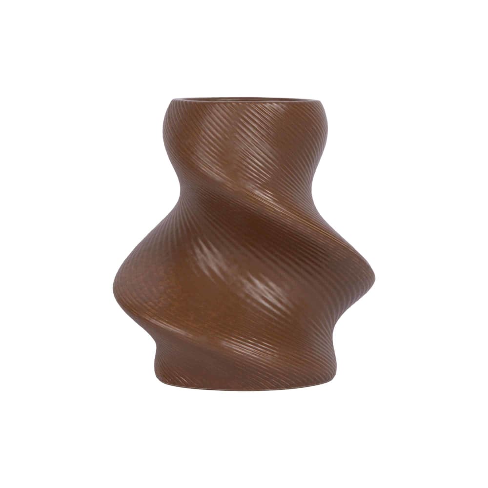 Vase céramique brun chocolat 10x10x22cm Vase céramique brun chocolat 10x10x22cm