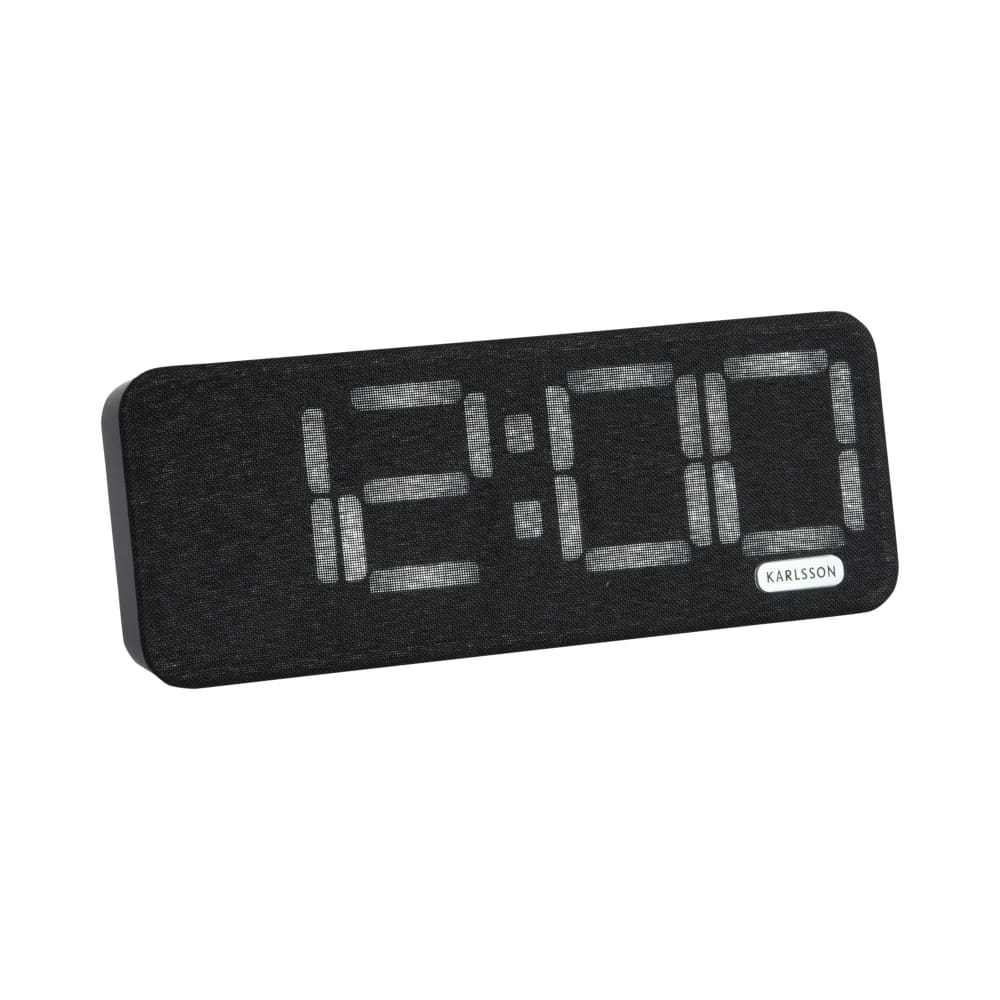 Réveil polyester noir 21x3.3x8cm Réveil polyester noir 21x3.3x8cm