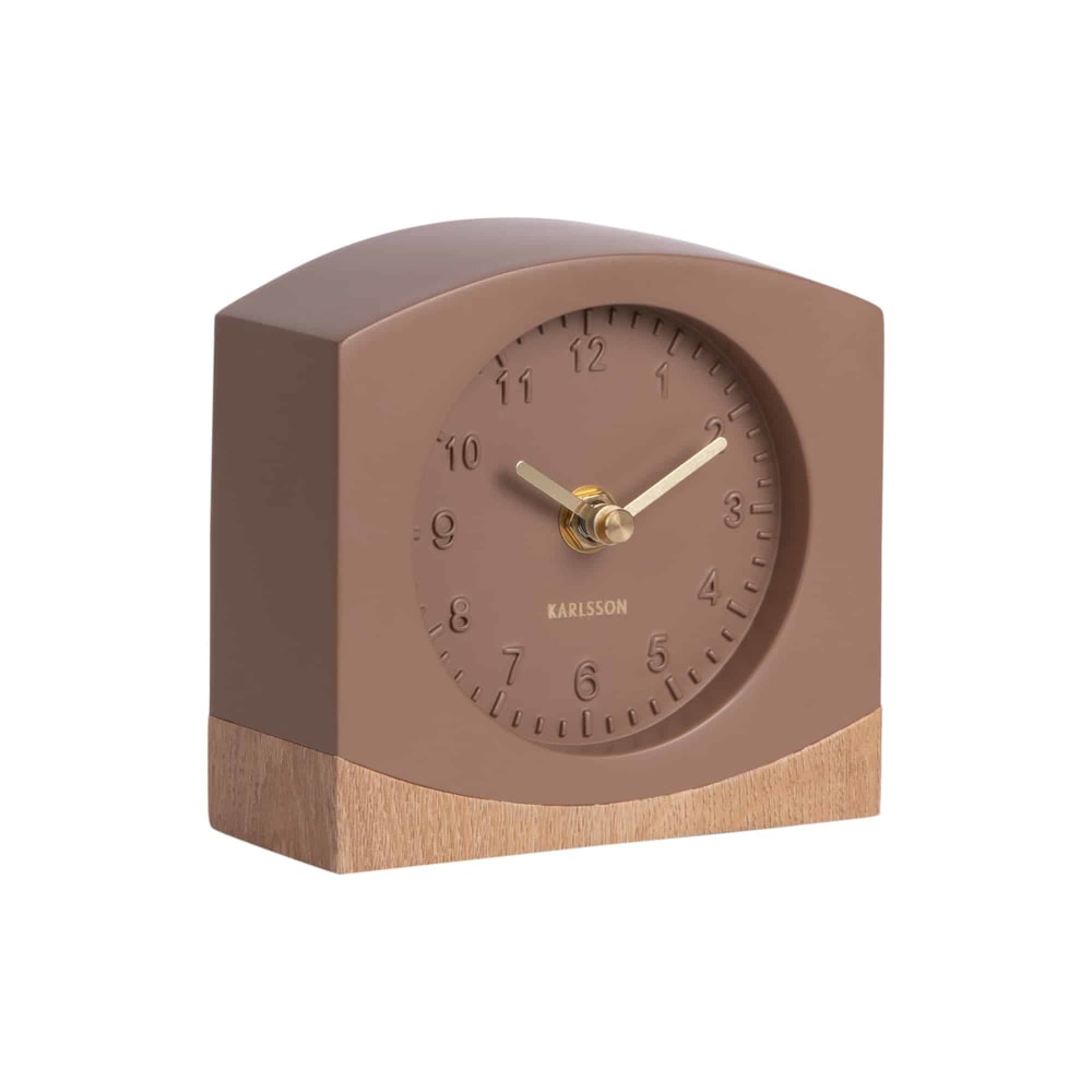 Horloge de table polyrésine brun 5.9x12x12.5cm Horloge de table polyrésine brun 5.9x12x12.5cm