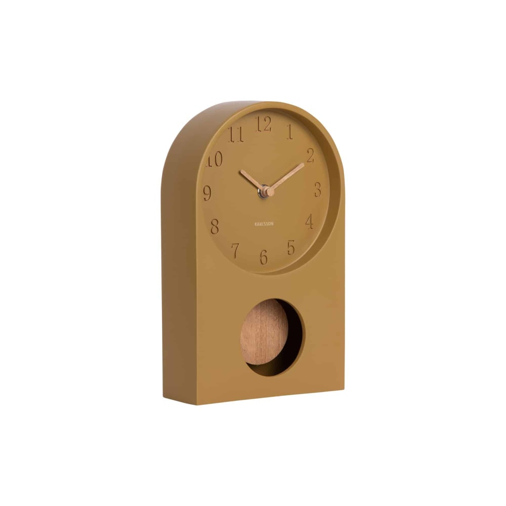 Horloge de table polyrésine kaki foncé 4.8x14.5x24.1cm Horloge de table polyrésine kaki foncé 4.8x14.5x24.1cm