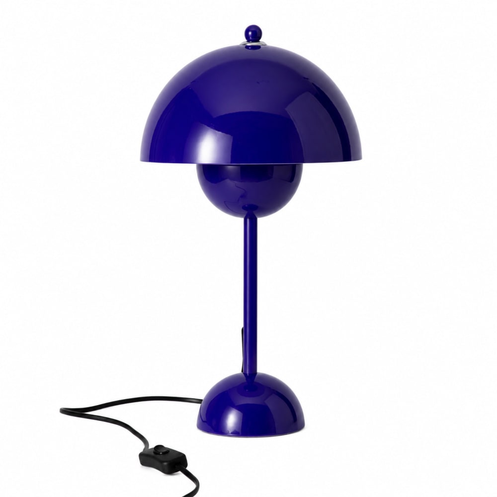 Lampe à poser moderne en métal bleu électrique h45 cm