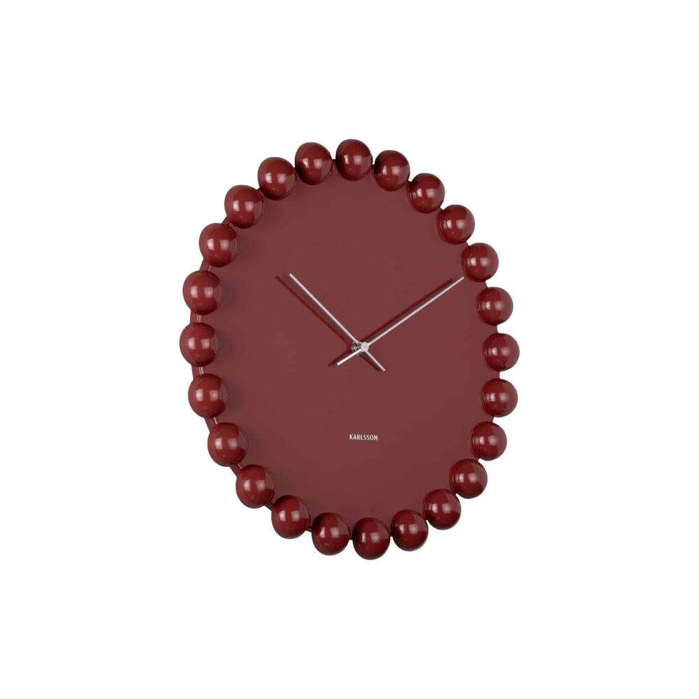 Horloge murale acier bordeaux 40x40x4.5cm Horloge murale acier bordeaux 40x40x4.5cm