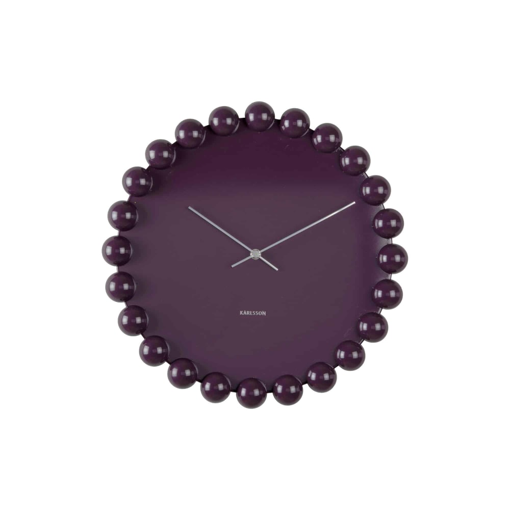 Wanduhr aus Metall, dunkelviolett, 40x40x4.5cm - Maisons Du Monde