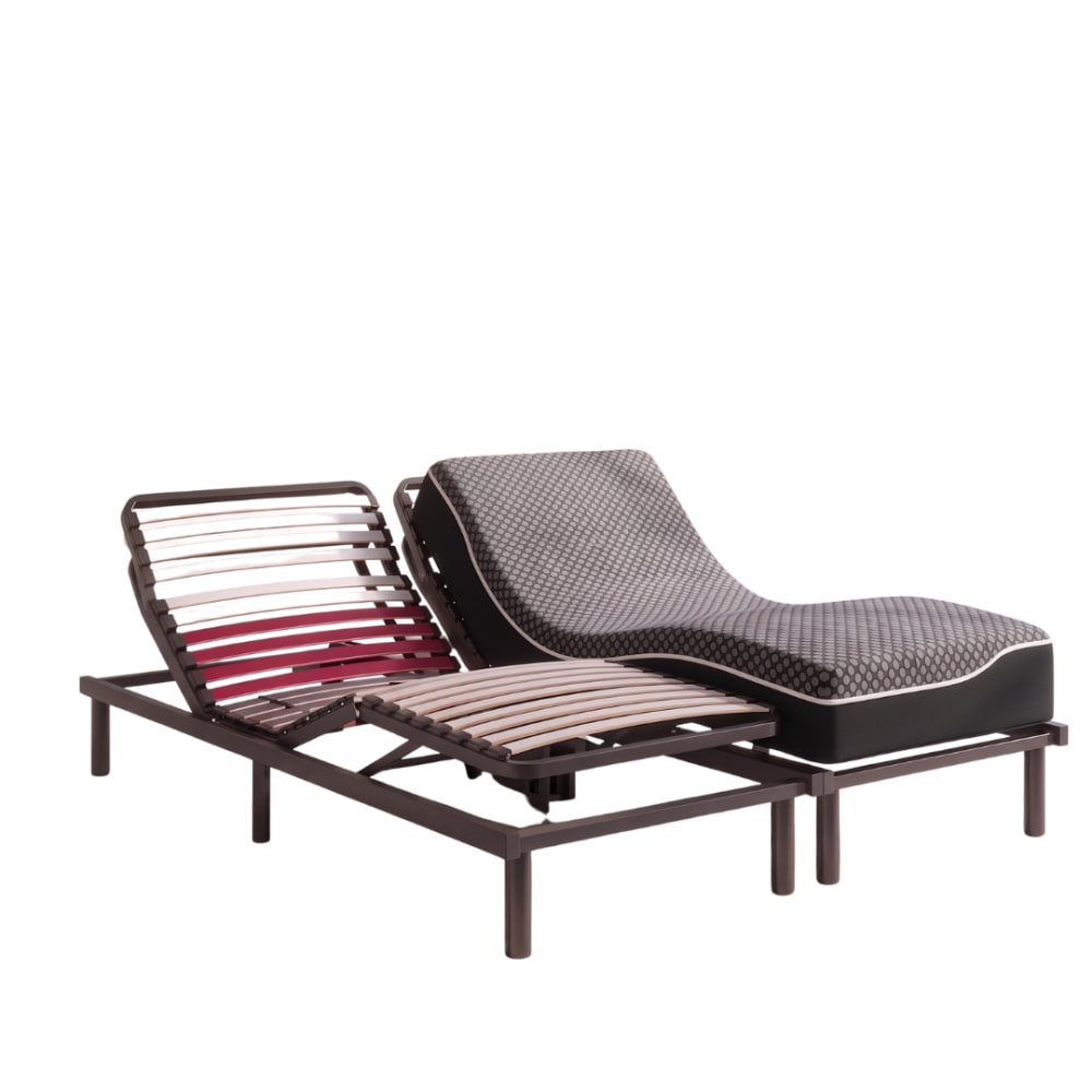 Ensemble sommier électrique noir et matelas 23cm 200x200cm