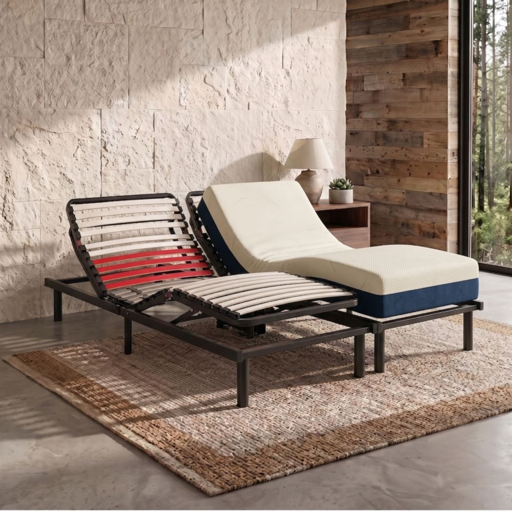 Set elektrischer Lattenrost schwarz und Matratze 17cm 160x200cm -