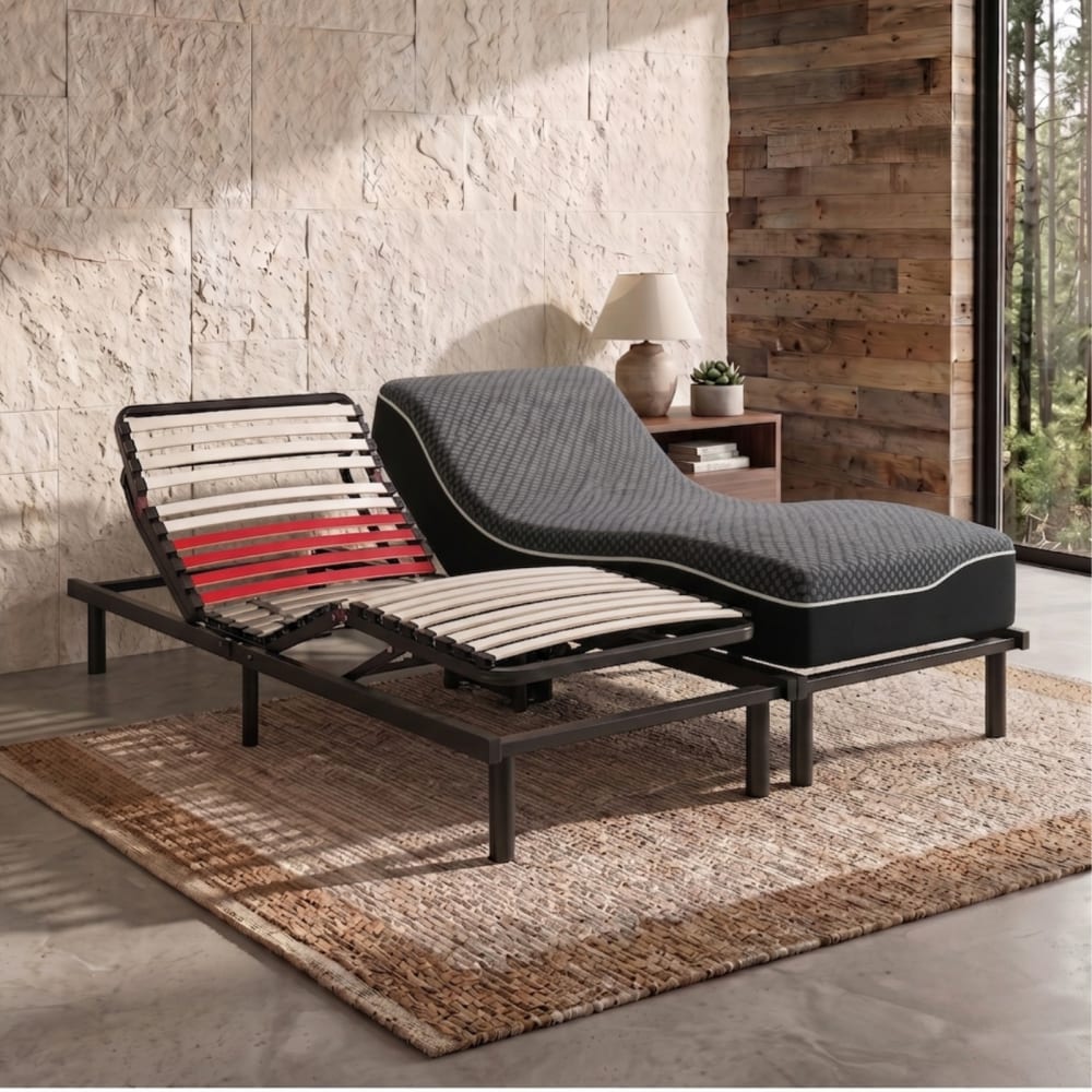 Set elektrischer Lattenrost schwarz und Matratze 23cm 80x200cm -