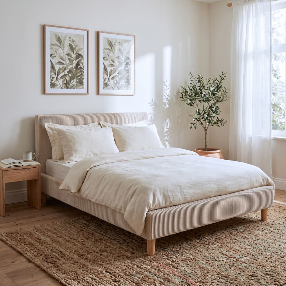 Parure de lit 240x260 en lin et coton et taies 50x70 cm