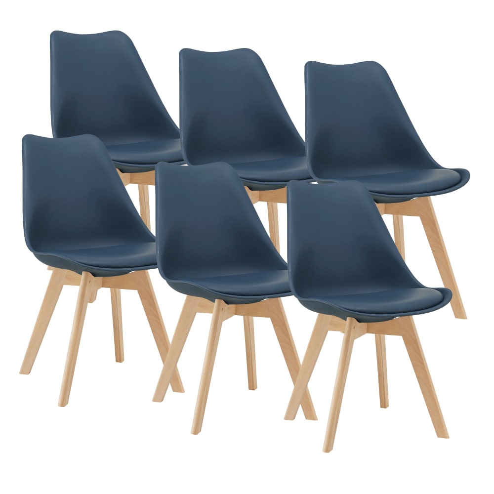 Lot de 6 chaises 49 x 57 x 81 cm cuir beige Lot de 6 chaises 49 x 57 x 81 cm cuir beige