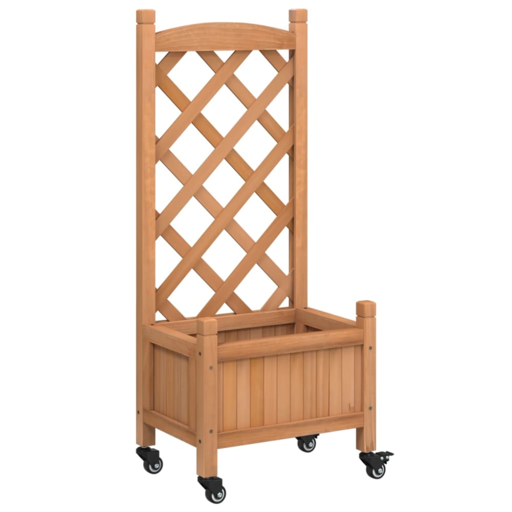 Jardinière bac lit surélevé bois marron 40 x 30 x 97.5 cm