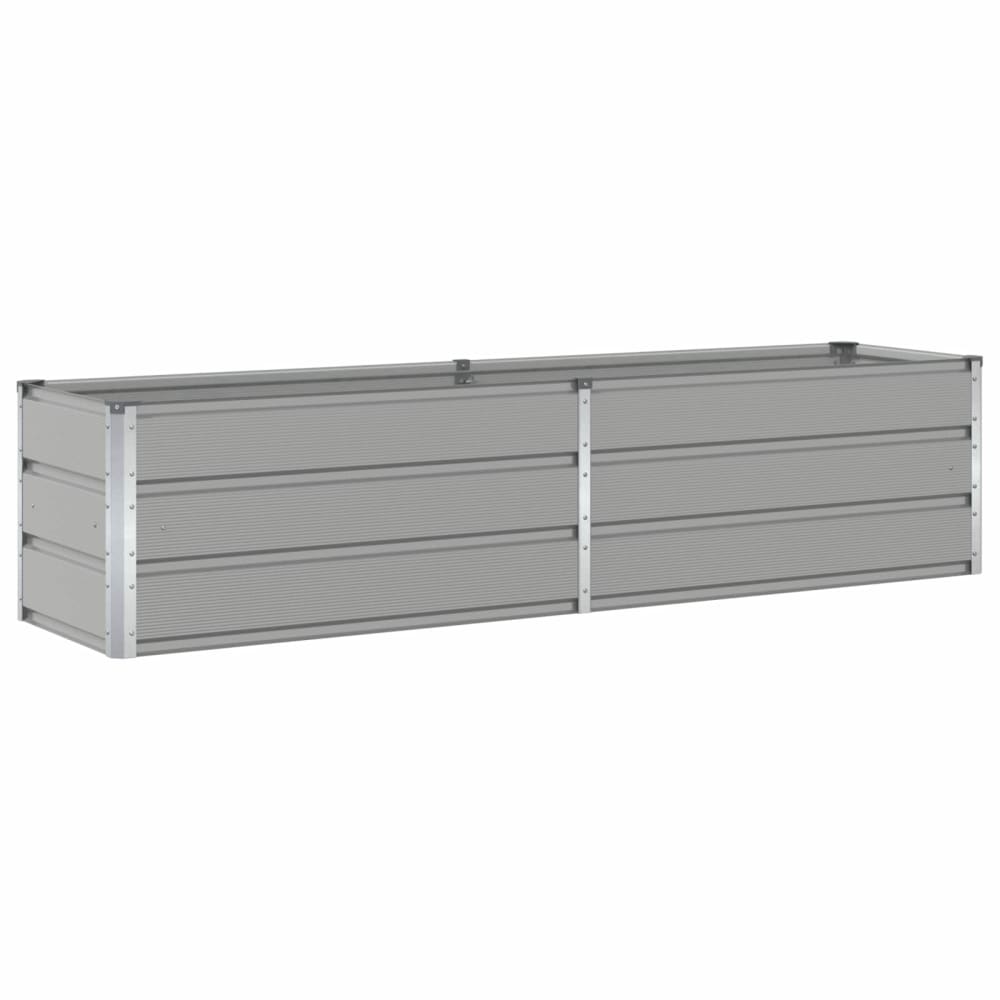 Jardinière design moderne extérieure 195 x 50 x 45 cm gris