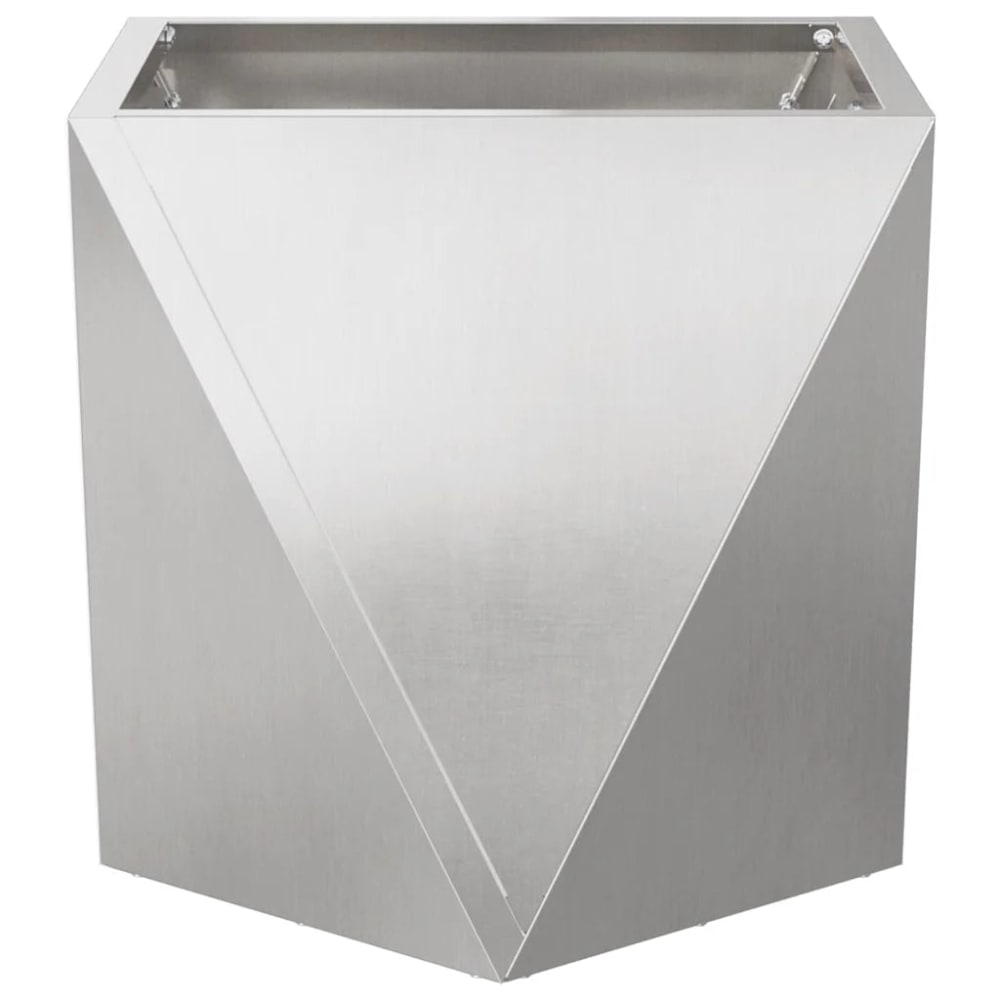 Jardinière carrée moderne design argenté 40 x 40 x 40 cm — vue 3