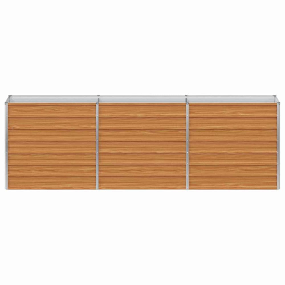 Jardinière surélevée industrielle chic 240 x 40 x 77 cm marron — vue 3