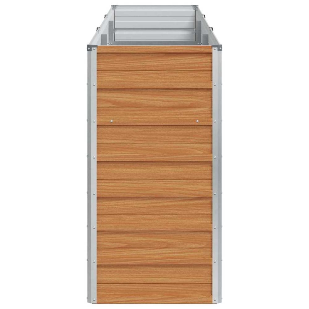 Jardinière surélevée industrielle chic 240 x 40 x 77 cm marron — vue 4