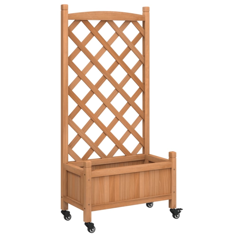 Jardinière bac lit surélevé bois marron 55 x 29.5 x 117.5 cm