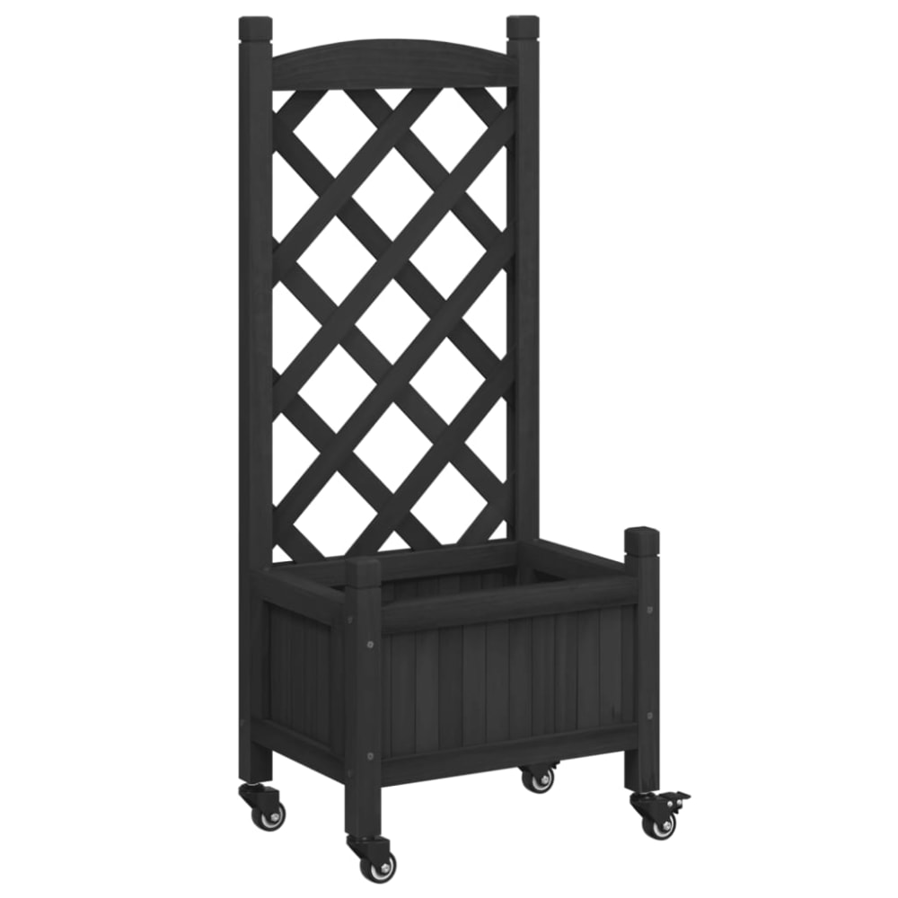 Jardinière bac lit surélevé bois marron 40 x 30 x 97.5 cm