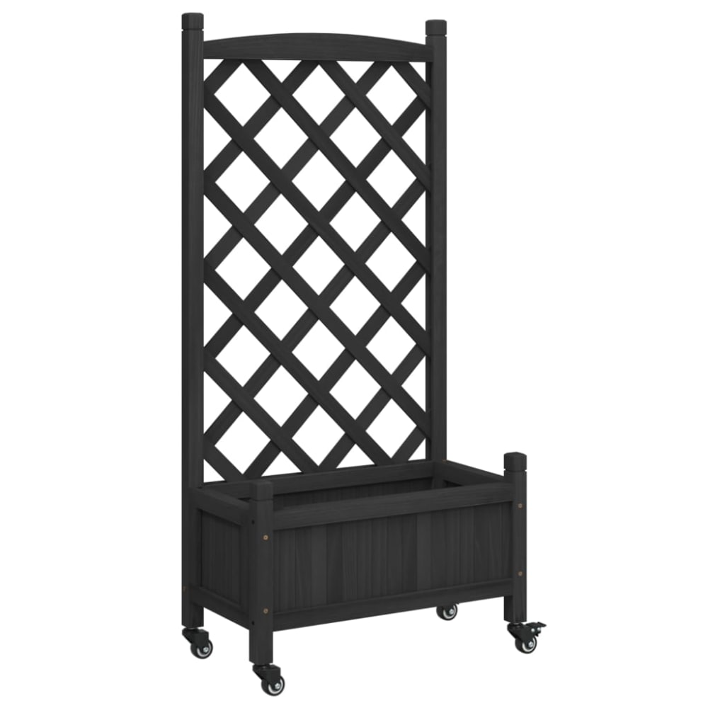 Jardinière bac lit surélevé bois marron 55 x 29.5 x 117.5 cm