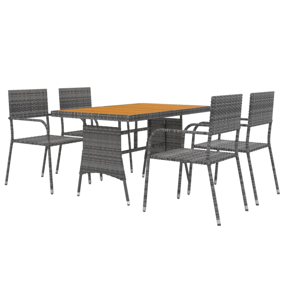 Mobilier à dîner d'extérieur résine grise 130 x 70 x 72 cm Mobilier à dîner d'extérieur résine grise 130 x 70 x 72 cm