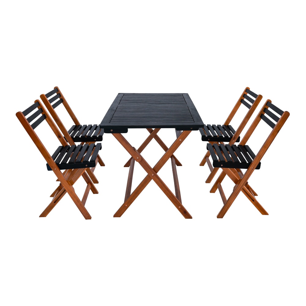 Salon de jardin 5 bois marron 74 x 118 x 70 cm Salon de jardin 5 bois marron 74 x 118 x 70 cm