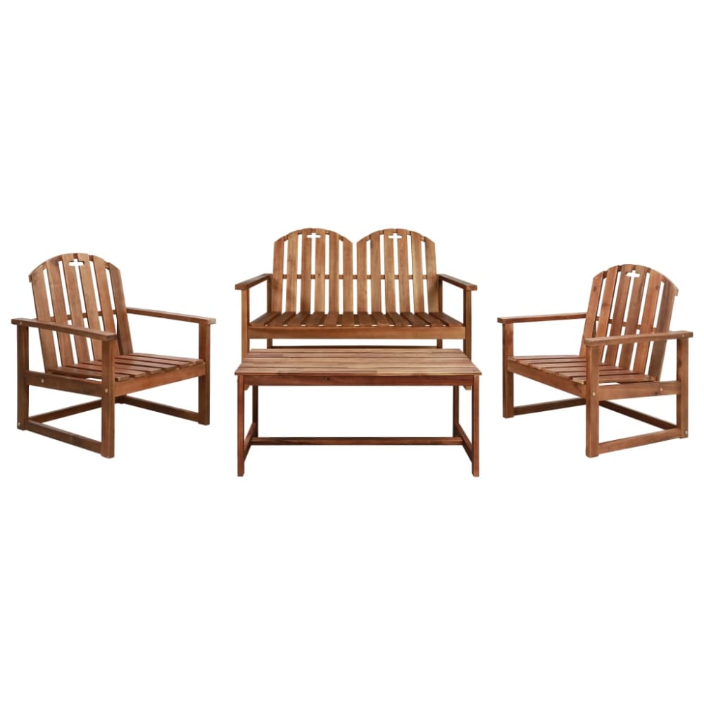 Salon de jardin meuble bois marron 110 x 63 x 79 cm Salon de jardin meuble bois marron 110 x 63 x 79 cm