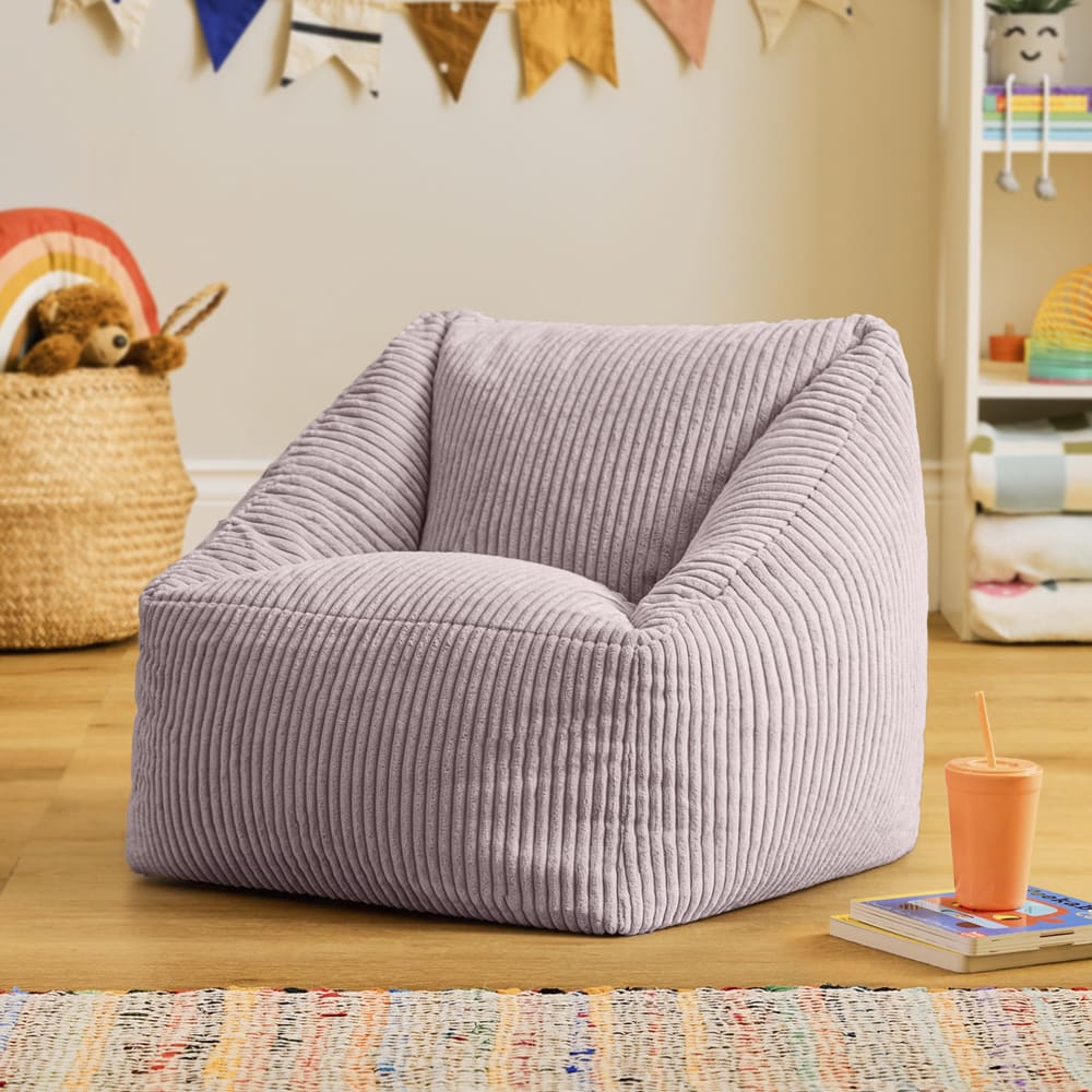 2er Set Sitzsack-Sessel für Kinder aus Cord, Lila - Maisons Du