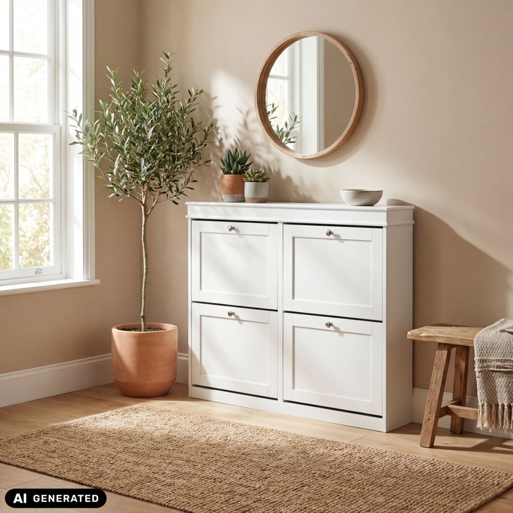 Schuhschrank aus MDF, lackiert, Weiß - Maisons Du Monde