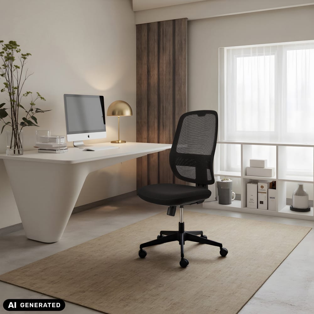 Profi Bürostuhl aus Stoff / Netzstoff, Schwarz - Maisons Du Monde