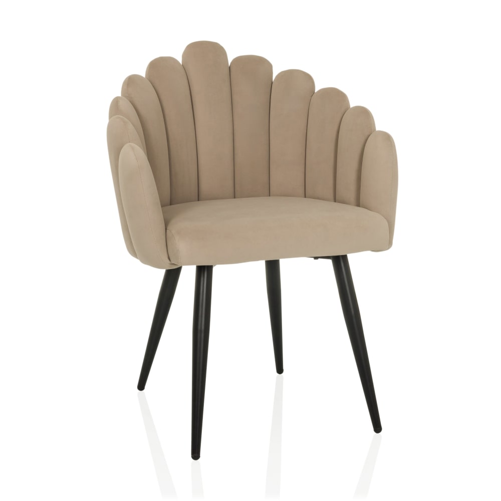 Esszimmerstuhl aus Stoff, Beige - Maisons Du Monde