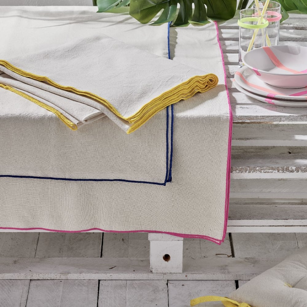 Nappe en coton lavé  140x240cm rose