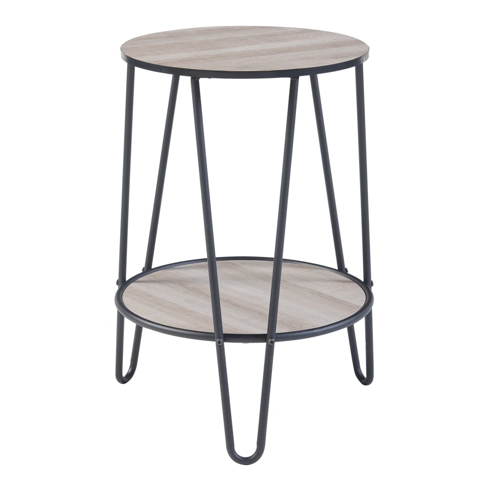 Table d'appoint avec étagère beige 61 x 44 x 44 cm Table d'appoint avec étagère beige 61 x 44 x 44 cm