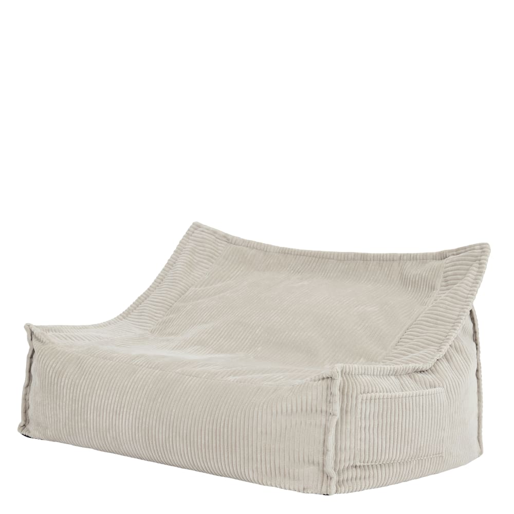 Kinder-Sitzsack-Sofa für 2 Personen aus Cord, Beige - Maisons Du