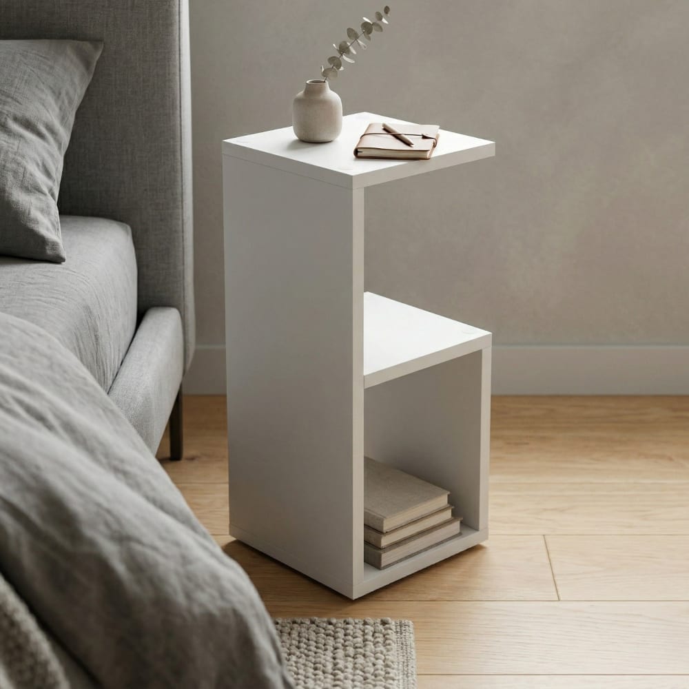 Beistelltisch aus MDF, 21 x 21 x 49 cm, weiß - Maisons Du Monde