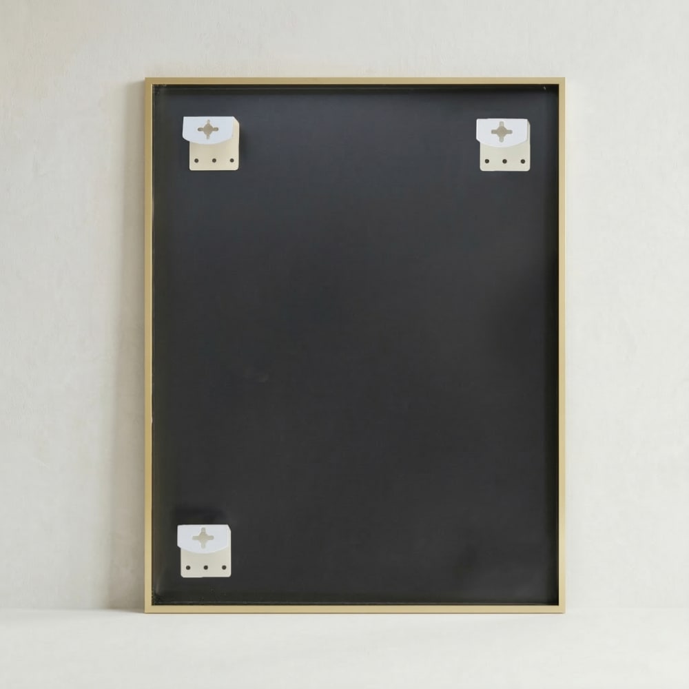 Rechteckiger Wandspiegel mit Aluminiumrahmen, 60 x 80 cm, gold -