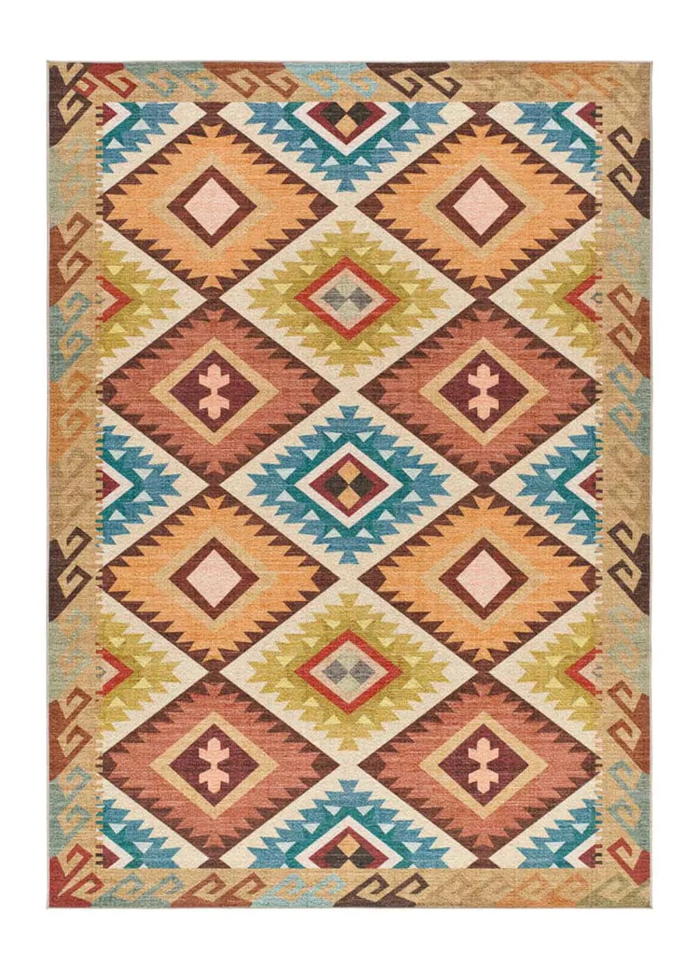 Kurzflorteppich, Waschbar, Ethnisch, mehrfarbig, 200x290 cm -