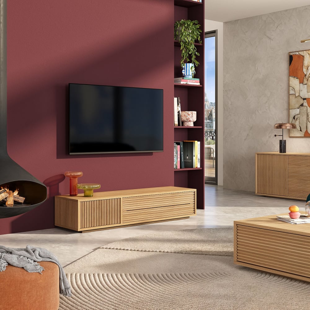Meuble tv en chêne - naturel Meuble tv en chêne - naturel