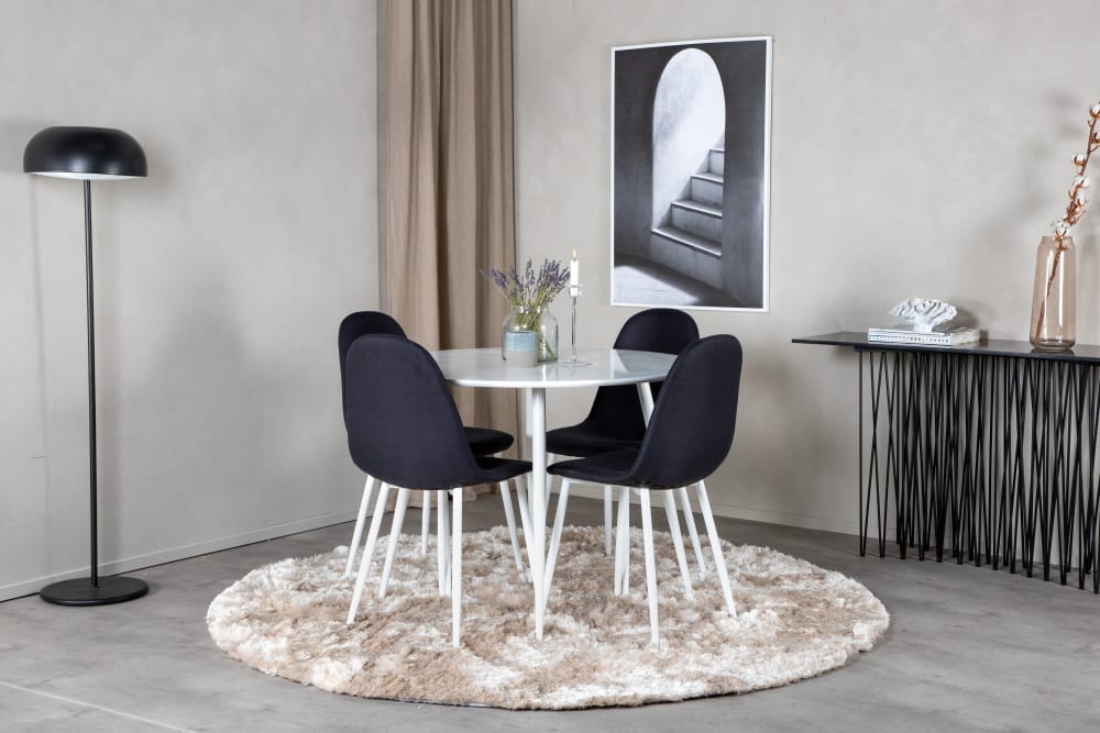 Essgruppe Esstisch Plaza Ø100cm mit Stühlen - Maisons Du Monde