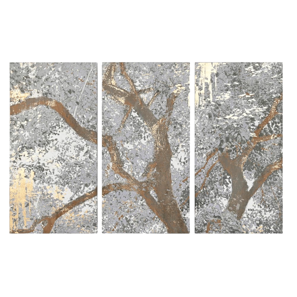 Ensemble de 3 tableaux arbre en tissu et mdf multicolore 150x3x100 cm — vue 3