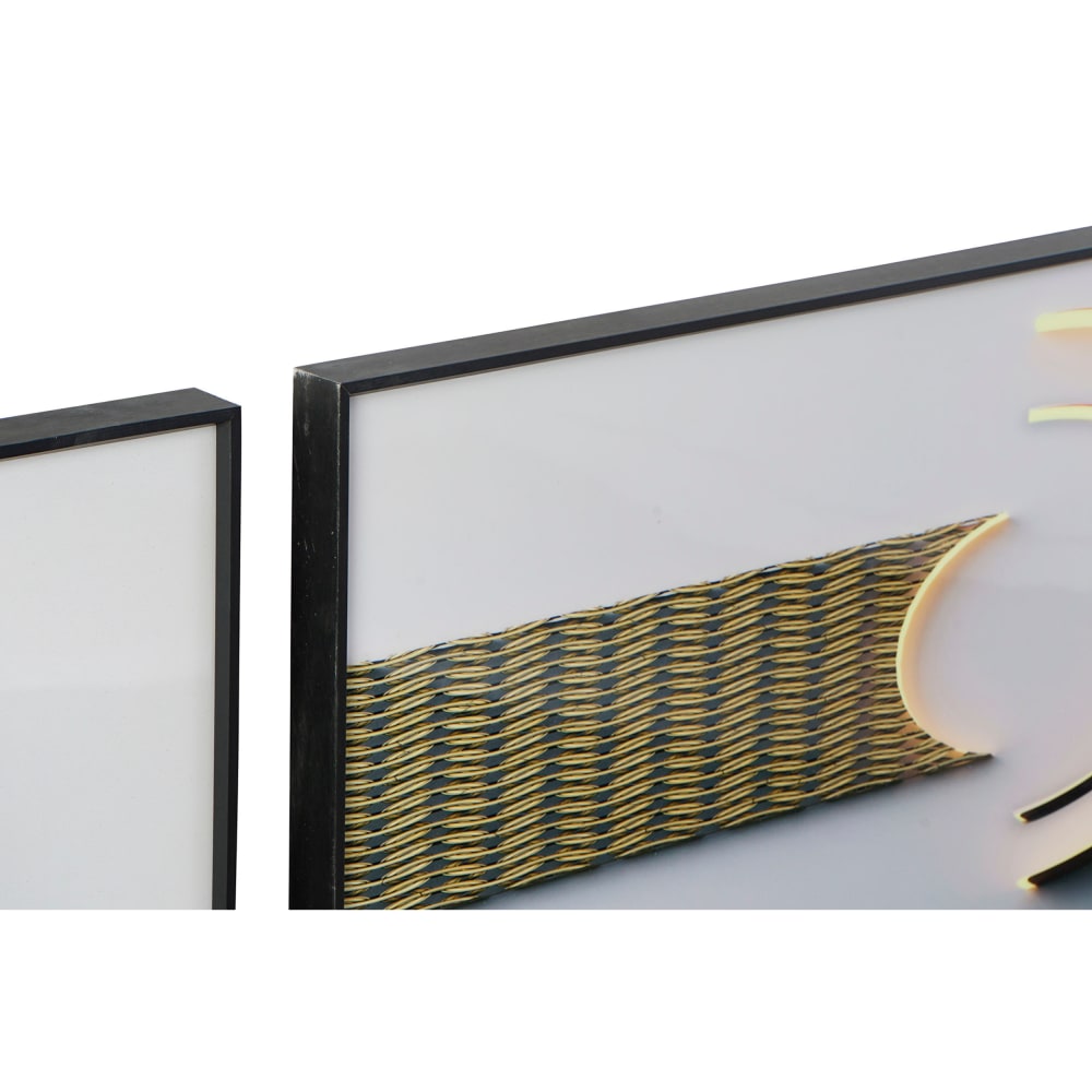 Ensemble de 3 tableaux abstrait en aluminium et mdf gris 240x3x80 cm — vue 4