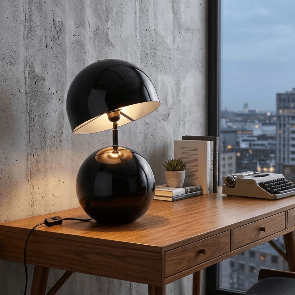 Lampe en acier patiné noir 31x31x59 cm