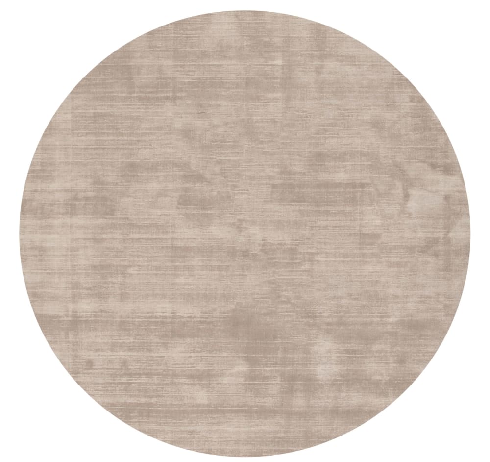 Handgewebter Viskose Teppich, Hell Beige, 200 cm rund - Maisons