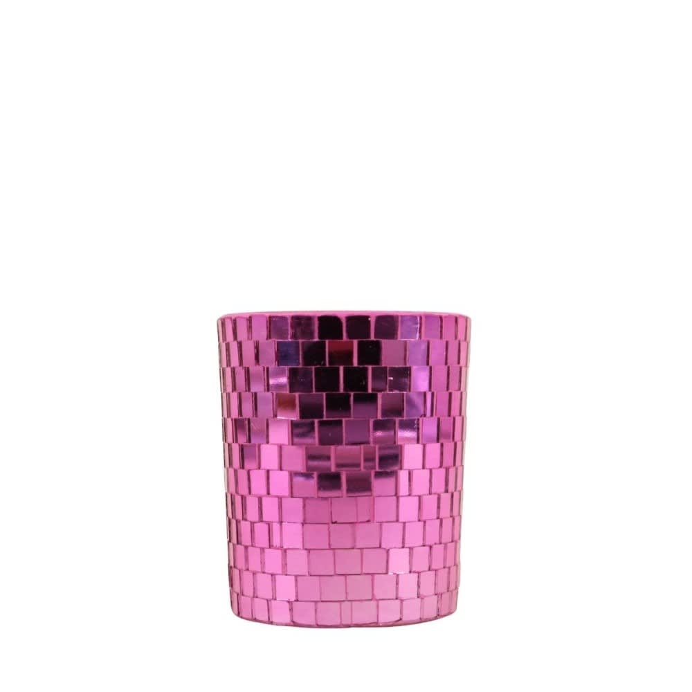 Bougie parfumée verre à facettes violettes miroir 510g Bougie parfumée verre à facettes violettes miroir 510g