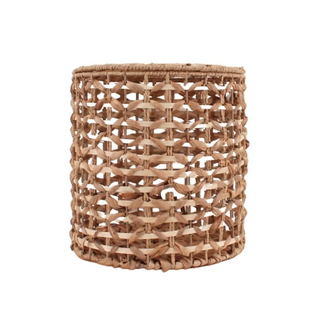 Panier à couvercle en jacinthe d'eau tressée 40cm Panier à couvercle en jacinthe d'eau tressée 40cm