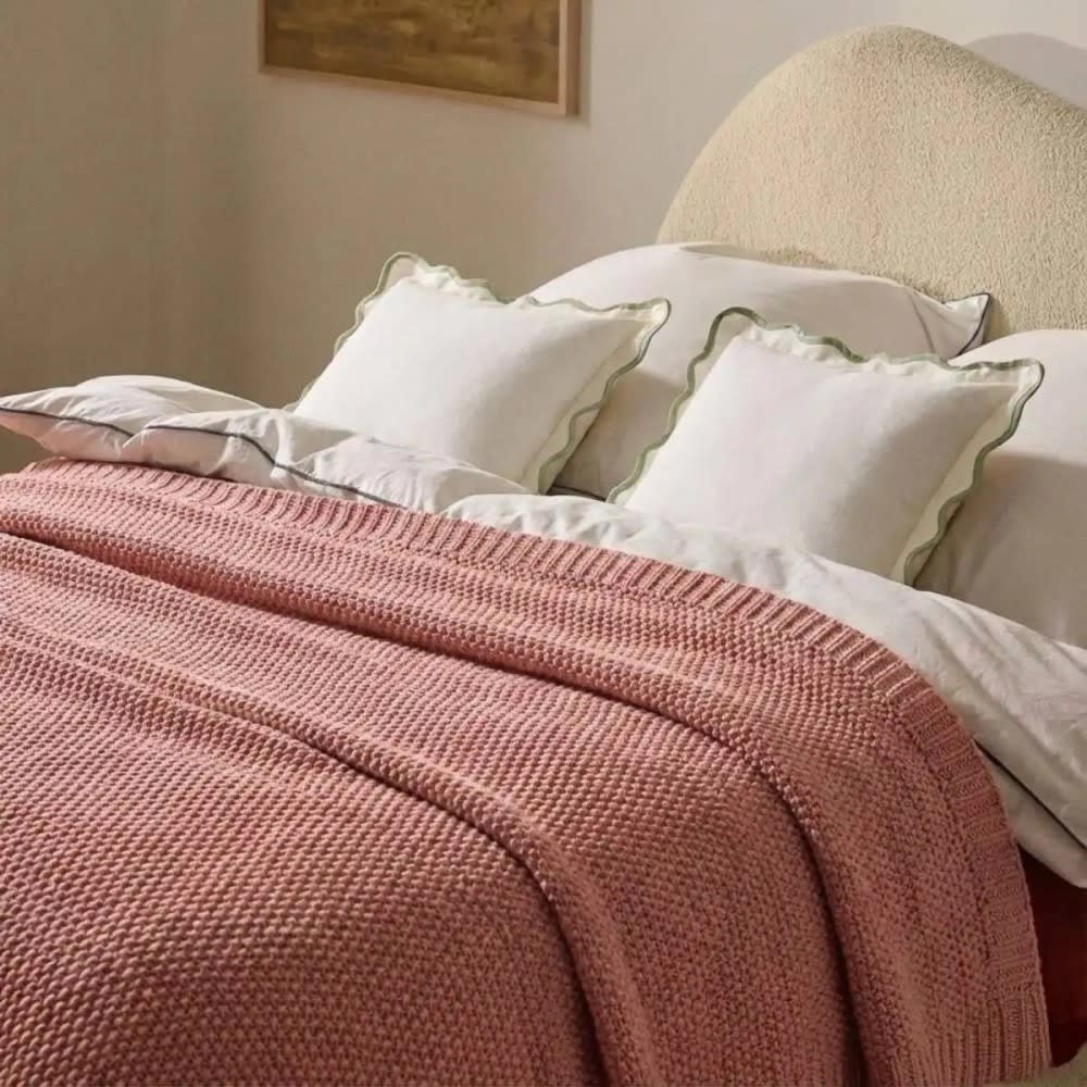 Plaid en tricot rose 125x150cm Plaid en tricot rose 125x150cm